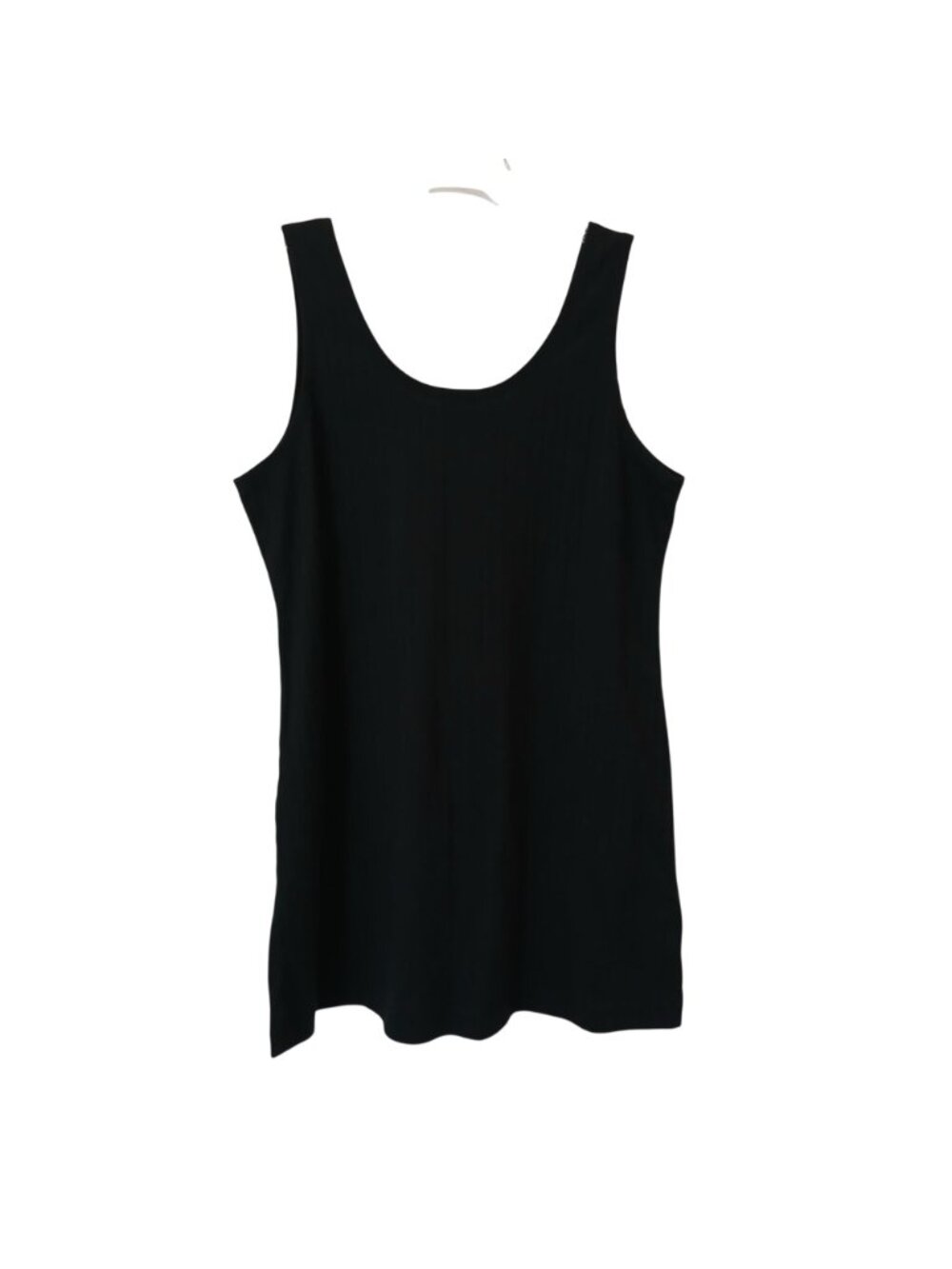 Dotti Black Sleeveless Size Large Tank Dress / Coverup Cotton Blend Ribbed #D-20 - Picture 6 of 8